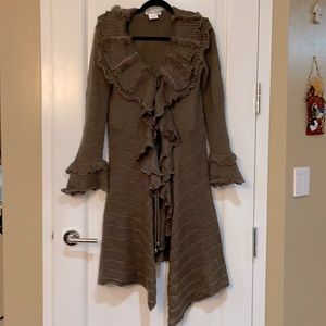 Asymmetric knitted long sweater